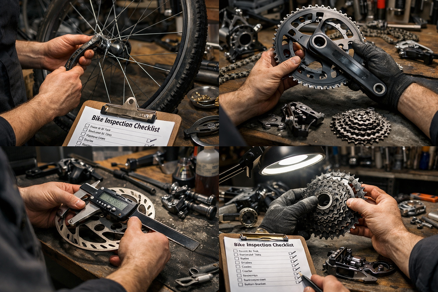 Elementy roweru do sprawdzenia